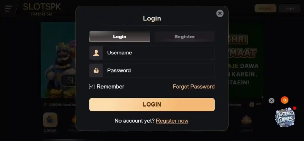 Slots PK Login